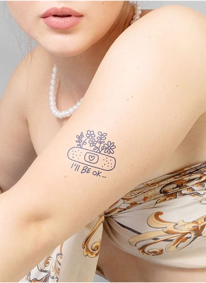 inkbox Inkbox Temporary Tattoos, Semi-Permanent Tattoo, One Premium Easy Long Lasting, Water-Resistant Temp Tattoo with For Now Ink - Lasts 1-2 Weeks, Growing Pains, 3 x 3 in  - Image 2