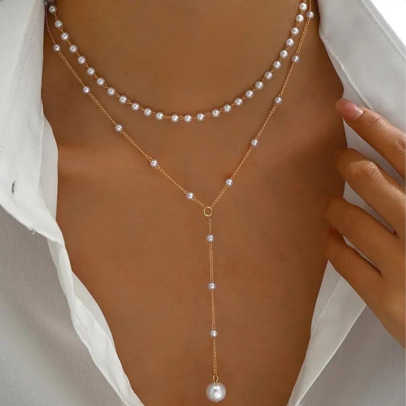 NEWITIN 68 Pieces Pearl Jewelry Set for Women Fashion Costume Jewelry Gold Plated Necklace Bracelet Ring Earrings Set for Women - Image 5
