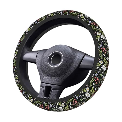 KARREAL Garden Plants Floral Elastic Steering Wheel Cover, Non-Slip Breathable Neoprene Steering Wheel Covers, Women Car Accessories, Universal 15 Inch Fit Auto, Suvs, Truck - Image 2