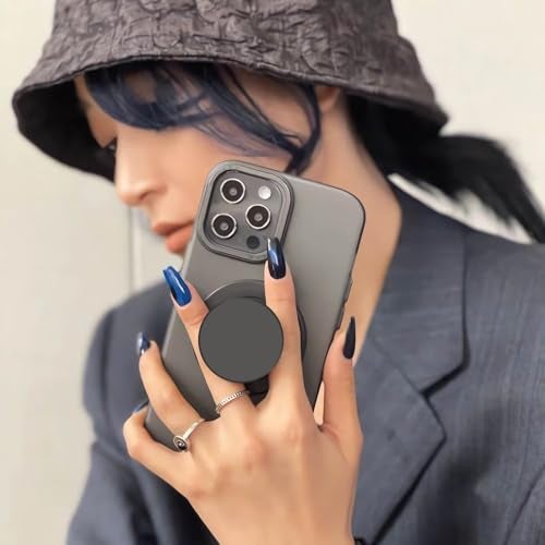 FENNIDICE Genuine Carbon Fiber Magnetic Phone Grip Compatible with Magsafe，Collapsible Mobile Phones Stand Holder for Smartphone Tablet Cell Phone Accessory - Black Twill - Image 2