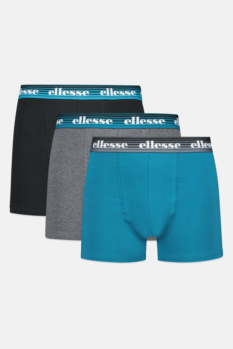Ellesse Men 3 Pack Brand Logo Trunks, Multicolor - Image 1
