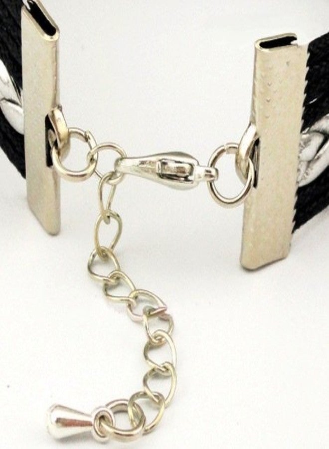 Infinity Collection Mom Nautical Anchor Charm Bracelet for Women, Navy Rudder Anchor Braided Weave Leather Rope Infinity Love Bracelet, Gift For Mom - Image 5