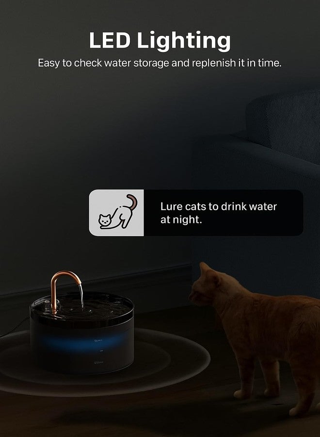 LIPSA ENTERPRISE Cat Water Fountain - 2.1L/67oz Plastic Pet Water Drinking Fountain for Cats Indoor, Dog Water Fountain with Filters & Sponges,Water Level Window (Combo, Black 2L+ 5 Filters) - Image 5