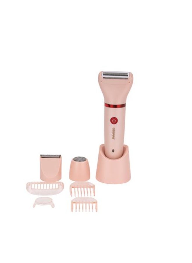GEEPAS 3-in-1 Waterproof Lady Shaver Set with Lithium Battery, LED Indicator, 3 Changeable Heads, and 2 Comb Attachments - Ultimate Hair Removal Solution  - Image 3