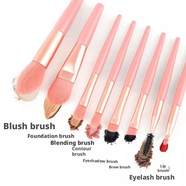 High-Quality 8-Piece Portable Makeup Brush Set with Concealer Face Powder Brush Set Soft Bristles Eye Shadow Tools - Image 3