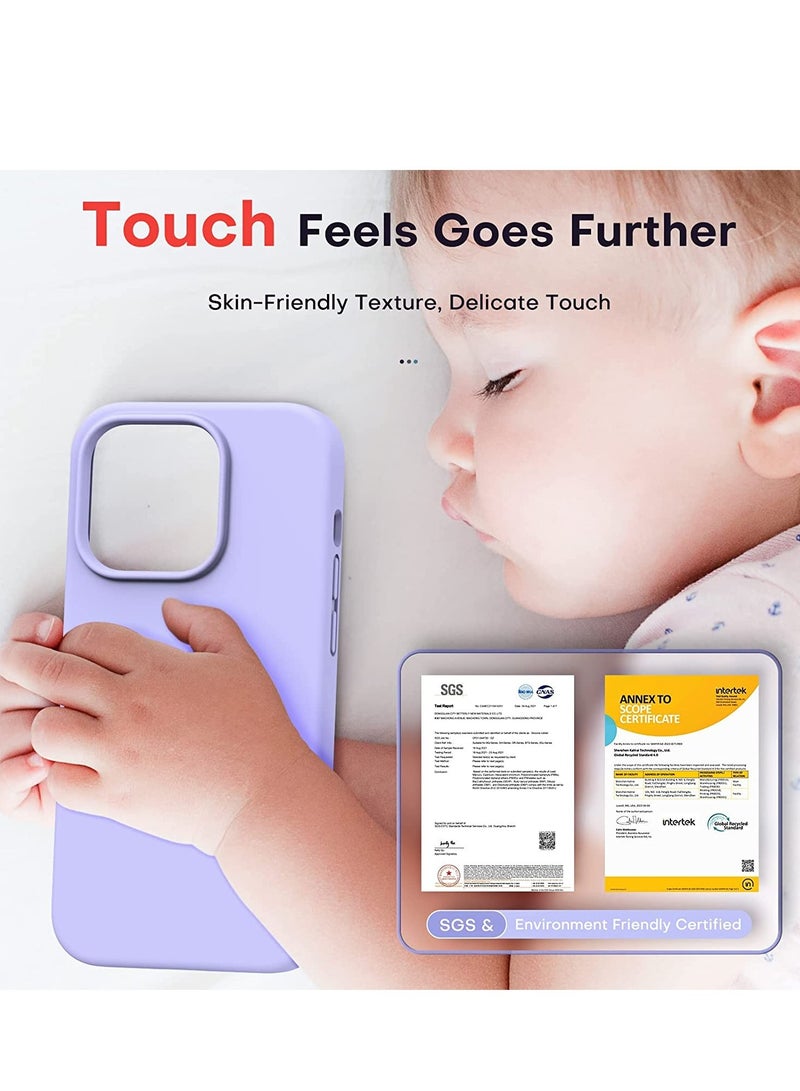 [5 in 1] for iPhone 14 pro max Case, with 2 Pack Screen Protector + 2 Pack Camera Lens Protector, Slim Liquid Silicone Phone Case 6.7 Inch, [Anti-Scratch] [Drop Protection]
