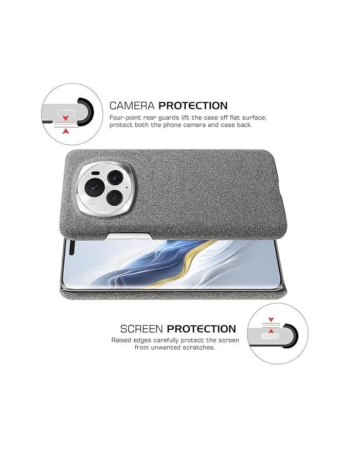 غطاء متوافق مع هونر ماجيك 6 برو 5G، غطاء خلفي من القماش الصلب بنمط قماشي غير قابل للانزلاق متوافق مع ماجيك 6 برو، نحيف وخفيف الوزن مقاوم للخدش - Image 5