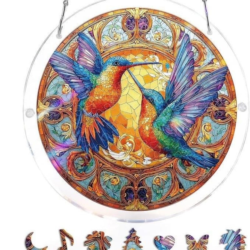 Acrylic Jigsaw Puzzle 20.8*20.8*1CM High Transparency Acrylic Suncatcher - Durable Scratch-Resistant Diy Suncatcher for Home Garden Decor Gift, Creative Enthusiasts - Image 1