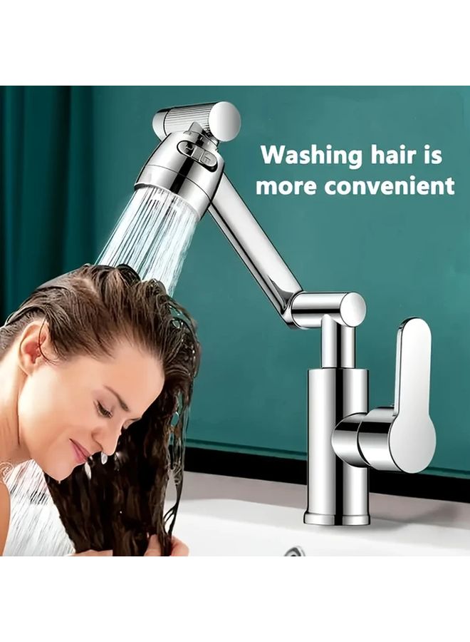 Silver Plating Adjustable Robotic Arm Faucet Set With 23 62 Inch Water Inlet Pipe - Image 5
