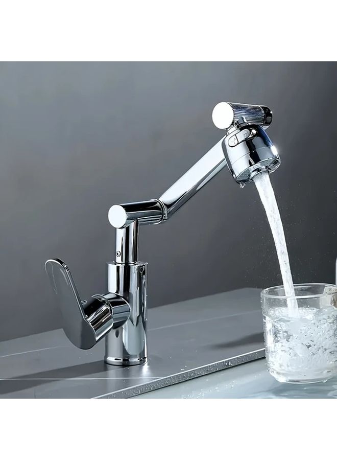 Silver Plating Adjustable Robotic Arm Faucet Set With 23 62 Inch Water Inlet Pipe - Image 1