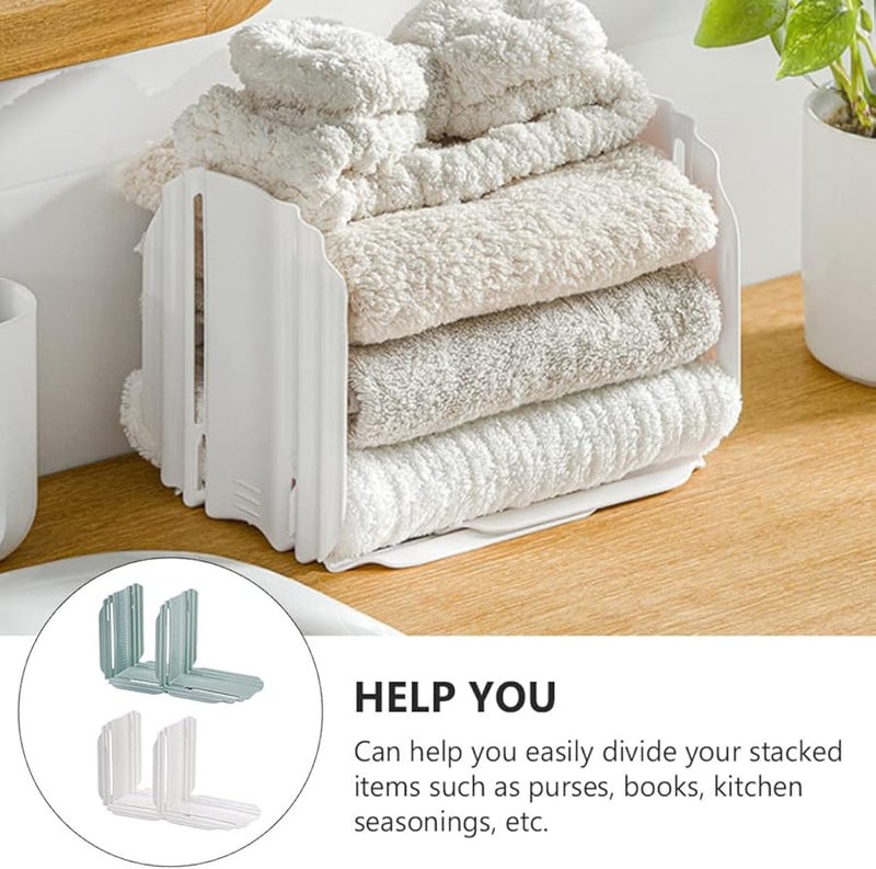 Tehaux 4Pcs Refrigerator Organizer Rack Adjustable Partition Boards White Kitchen Storage Shelves - Image 5