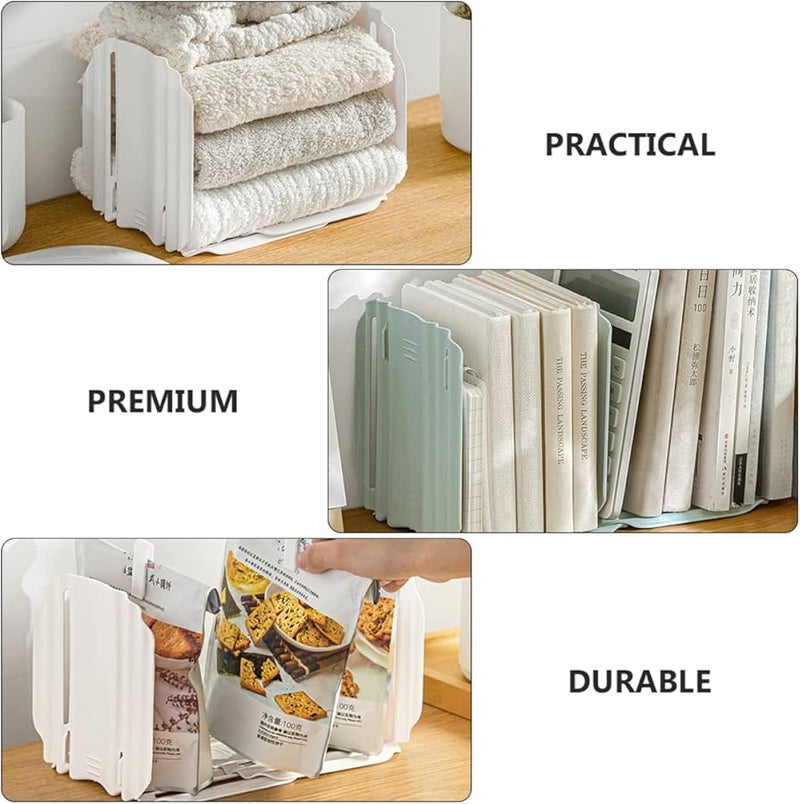 Tehaux 4Pcs Refrigerator Organizer Rack Adjustable Partition Boards White Kitchen Storage Shelves - Image 4