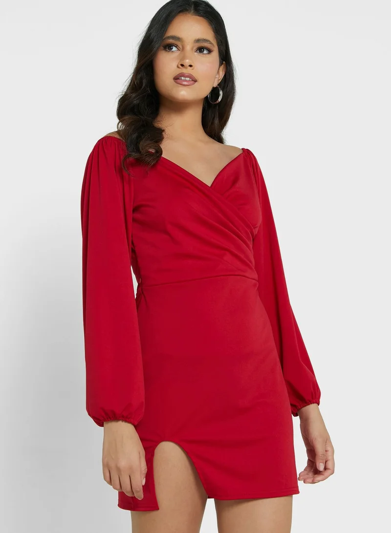 ELLA Thigh Slit Bodycon Dress