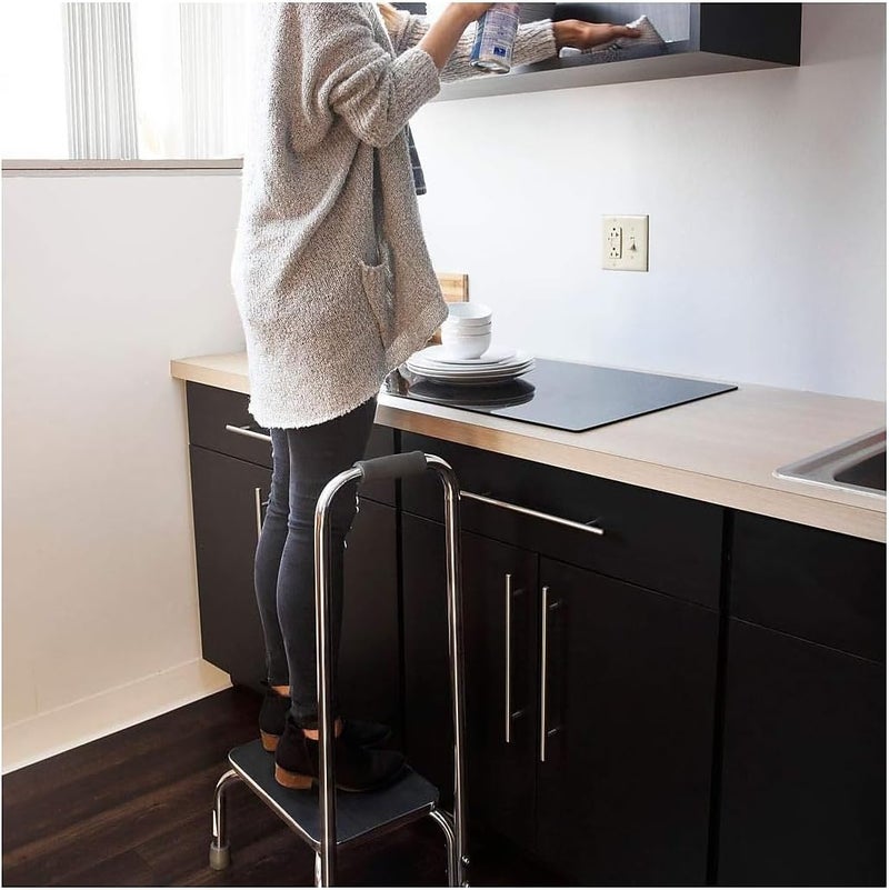 DMI Step Stool with Handle and Non Skid Rubber Platform Lightweight and Sturdy Stool for Seniors Adults and Children Holds up to 300 Pounds with 95 Inch Step Up 173D x 123W x 34H Chrome - Image 4