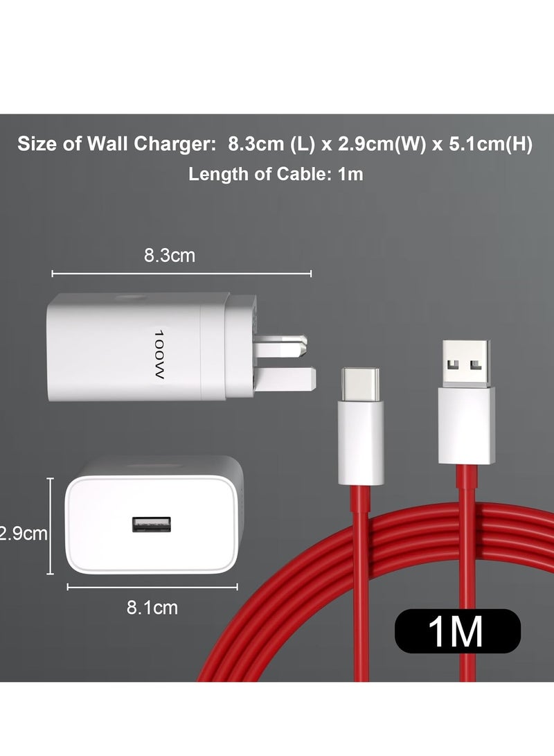 100W Supervooc Charger Compatible with Oppo Find X9 X8 X8 Pro X5 Pro X7 X7 Ultra X6 X6 Pro Find X3 Lite X2 Reno 14 13 12 11 10 8 7 6 A96 A94 A78 A77 A76 A74 A57 A56 A54 A55 A60 with USB C Cable - Image 4