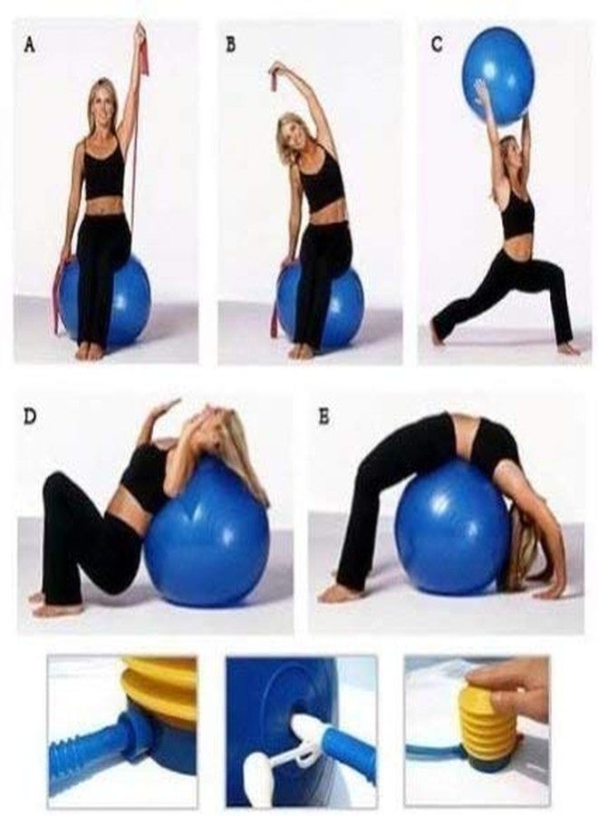 ETONWALL Anti-Burst Rubber Gym Ball with Free Foot Pump | Round Shape Swiss Ball for Exercise, Workout, Yoga, Pregnancy, Birthing, Balance & Stability - Image 4