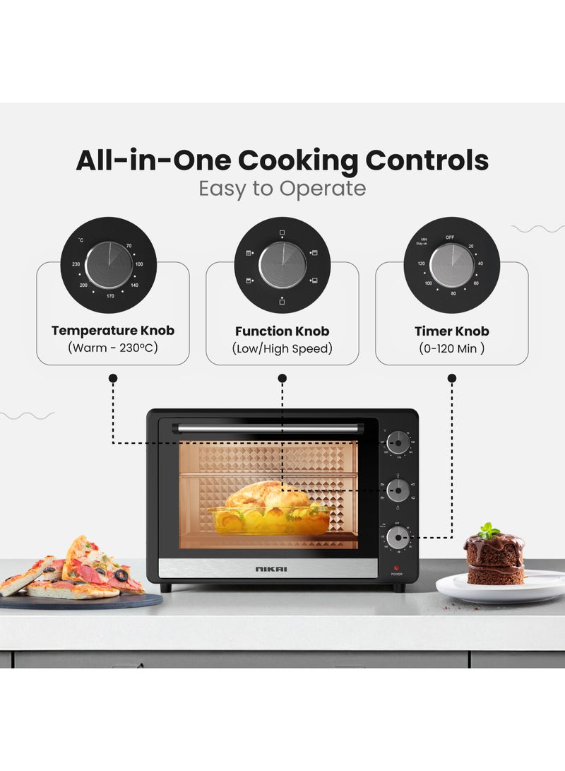 NIKAI Electric Oven 46 L 1500 W NT655N2 Black - Image 3