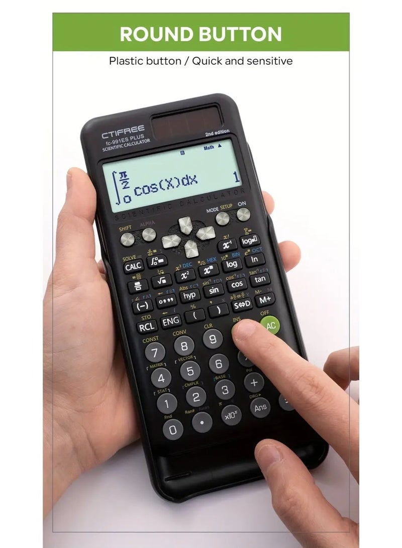 سيتيفري آلة حاسبة علمية بشاشة كبيرة - آلة حاسبة علمية متعددة الوظائف مع 417 وظيفة مصممة لامتحانات الطلاب، تغليف اقتصادي، مناسبة للمرحلة الإعدادية/الثانوية/الجامعة/المكتب/المعلمين والمهندسين والشركاء المحترفين من الطلاب - FC-991ES PLUS - Image 4