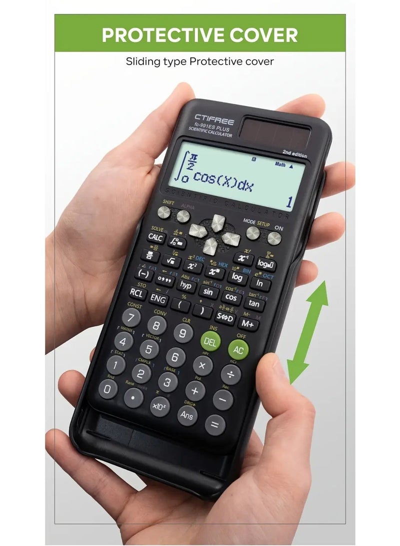 سيتيفري آلة حاسبة علمية بشاشة كبيرة - آلة حاسبة علمية متعددة الوظائف مع 417 وظيفة مصممة لامتحانات الطلاب، تغليف اقتصادي، مناسبة للمرحلة الإعدادية/الثانوية/الجامعة/المكتب/المعلمين والمهندسين والشركاء المحترفين من الطلاب - FC-991ES PLUS - Image 5
