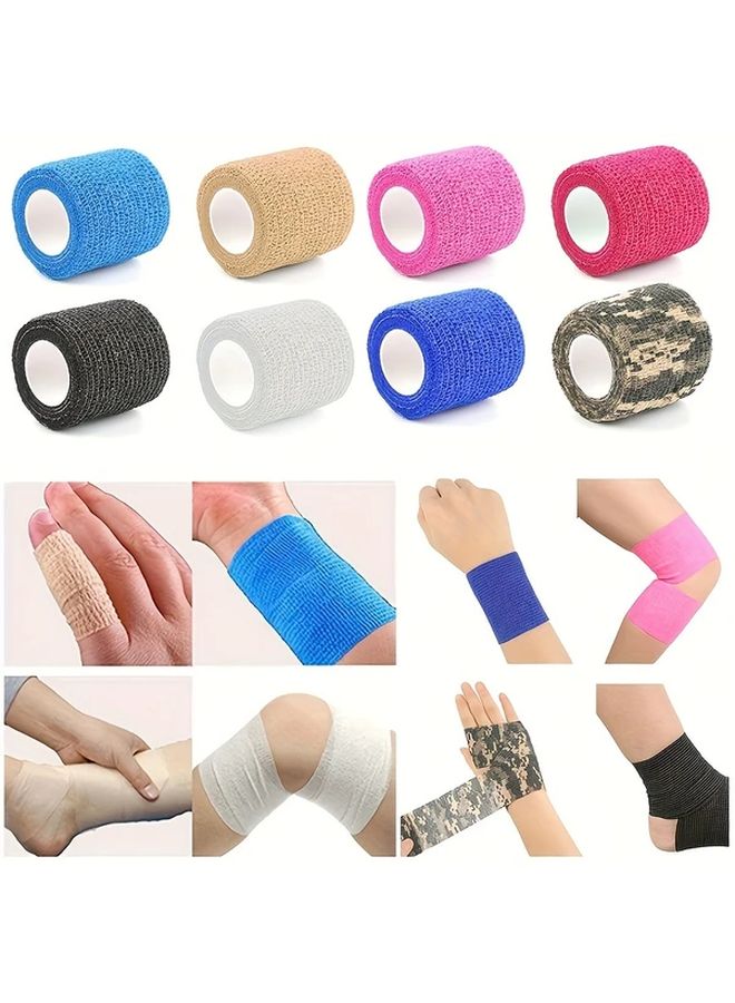 الضمادة المرنة السوداء ذاتية اللاصق لللف والتثبيت، شريط تمدد رياضي للمعصمين والكاحلين - Image 5