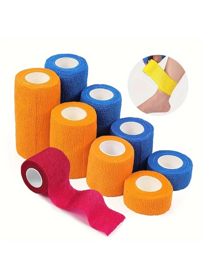 الضمادة المرنة السوداء ذاتية اللاصق لللف والتثبيت، شريط تمدد رياضي للمعصمين والكاحلين - Image 3