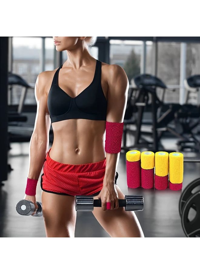 الضمادة المرنة السوداء ذاتية اللاصق لللف والتثبيت، شريط تمدد رياضي للمعصمين والكاحلين - Image 2