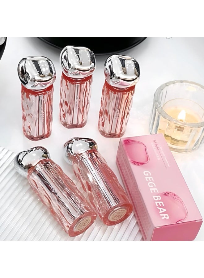 Gege Bear Crystal Translucent Light Lip Glaze | Long-lasting Waterproof | Liquid Lipstick | Nude Brown Light Pink Red Candy Shades | Non-sticky Glossy Moisturizing Formula | Lip Tint | Lips Care | Lipsticks With Brush Applicator | Perfect for Women Girls (05# Spring Mountain Sweet Tao, 3g) - Image 1