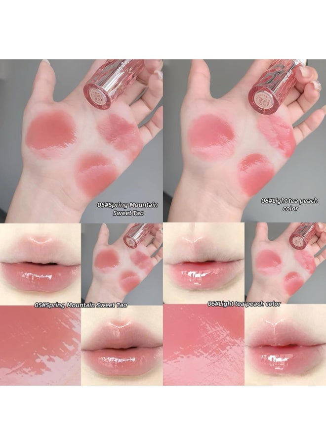Gege Bear Crystal Translucent Light Lip Glaze | Long-lasting Waterproof | Liquid Lipstick | Nude Brown Light Pink Red Candy Shades | Non-sticky Glossy Moisturizing Formula | Lip Tint | Lips Care | Lipsticks With Brush Applicator | Perfect for Women Girls (05# Spring Mountain Sweet Tao, 3g) - Image 2