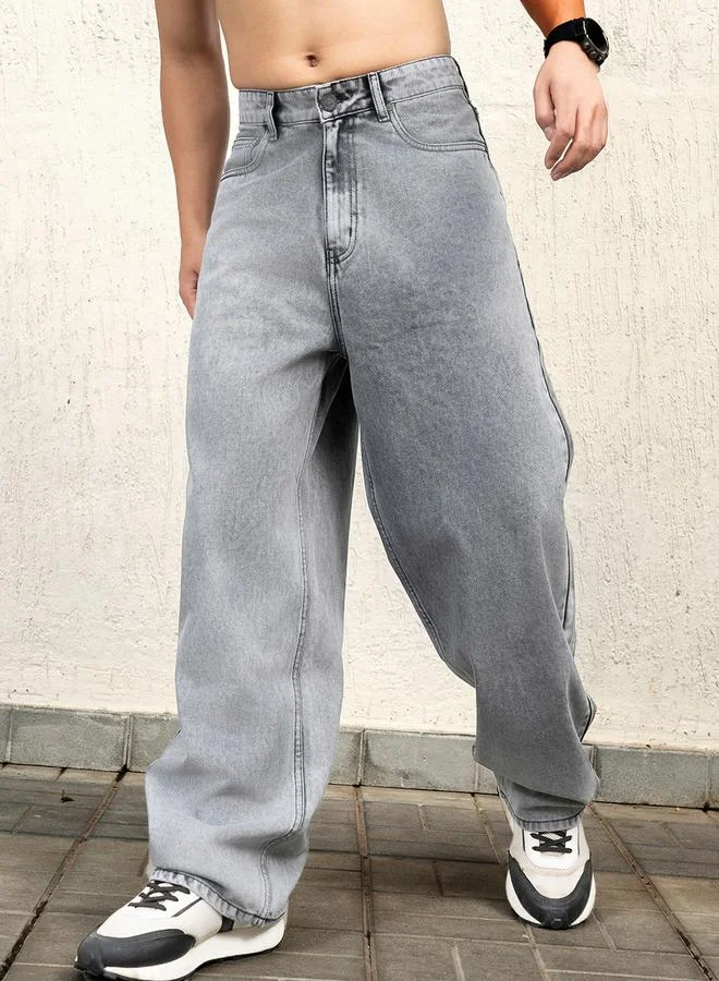 Hubberholme Mid Rise Loose Fit Jeans by Styli