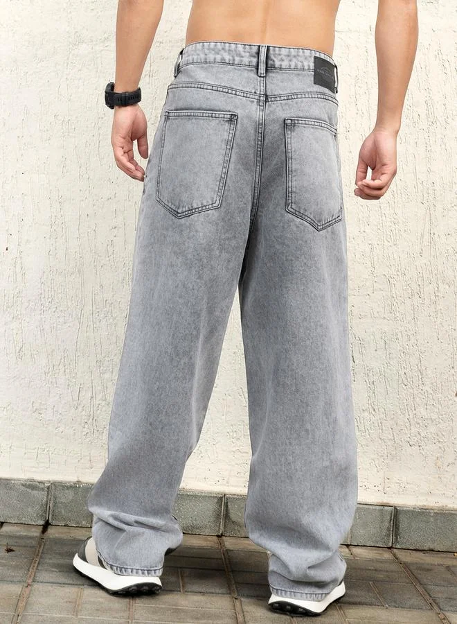 Hubberholme Mid Rise Loose Fit Jeans by Styli