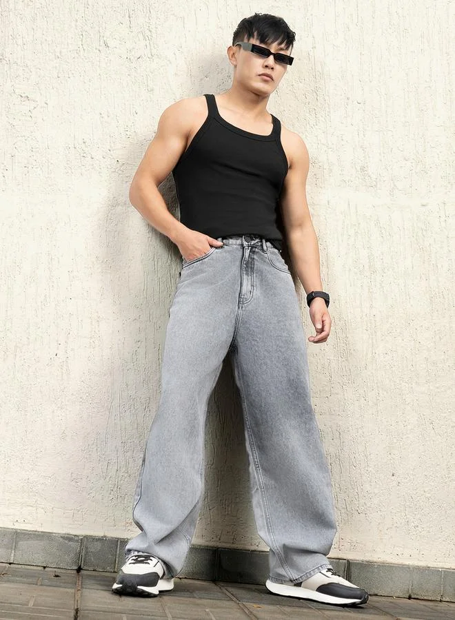 Hubberholme Mid Rise Loose Fit Jeans by Styli