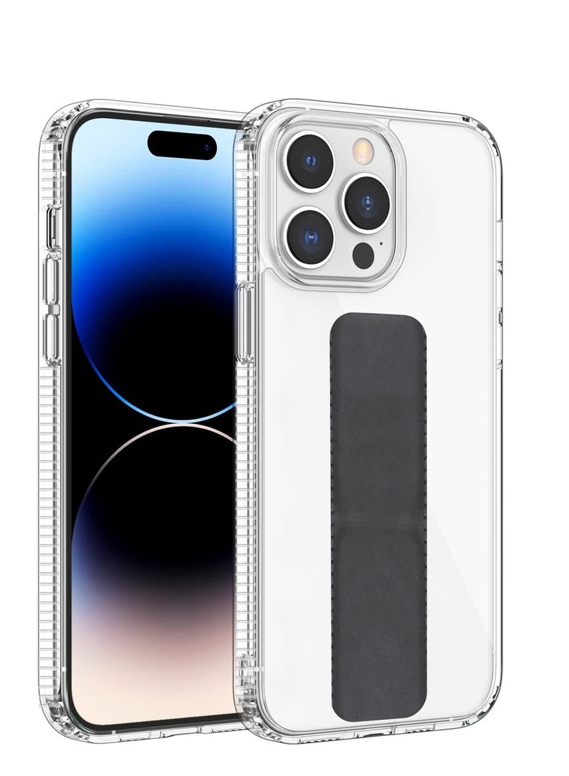 Wtech Hand Grip With Anti-shock Case Cover For Apple iPhone 14 Pro Max Clear/Black - Image 1