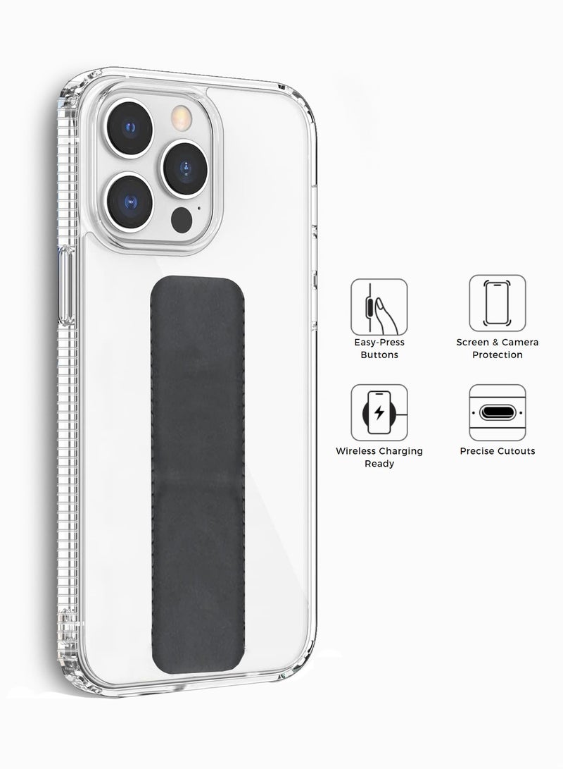 Wtech Hand Grip With Anti-shock Case Cover For Apple iPhone 14 Pro Max Clear/Black - Image 2