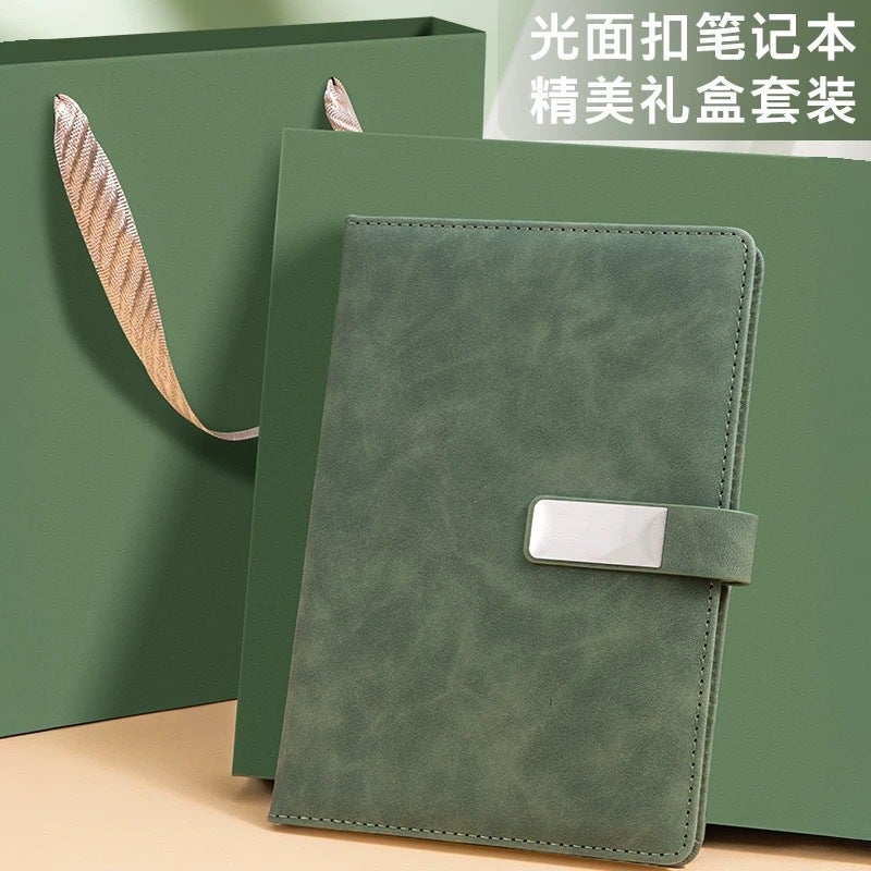 A5 Notebook Gift Box Set Business Office Buckle Notebook Customizable Logo Faux Leather Cover Business Style - Image 4