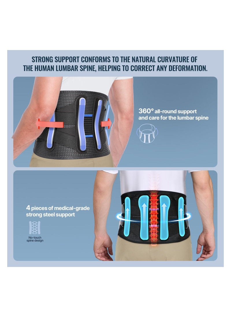 Generic Back Brace for Men and Women Lower Instant Pain Relief from Injury Herniated Disc Sciatica Scoliosis Breathable Adjustable Lumbar Support Belt Small Waist 27.9 to 31.5Inch  - Image 5