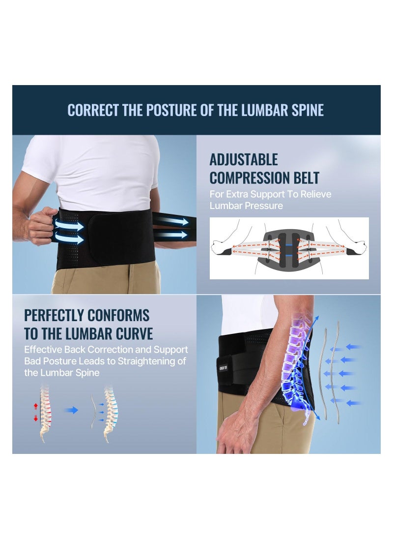 Generic Back Brace for Men and Women Lower Instant Pain Relief from Injury Herniated Disc Sciatica Scoliosis Breathable Adjustable Lumbar Support Belt Small Waist 27.9 to 31.5Inch  - Image 3
