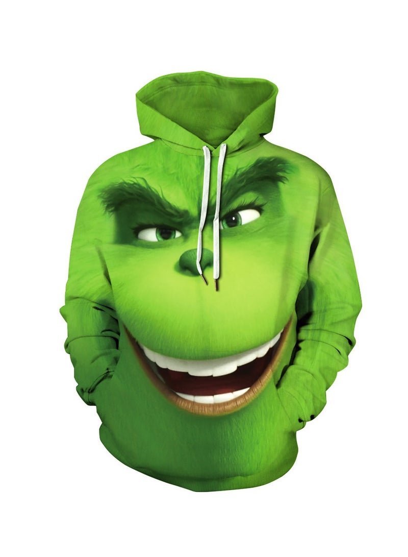 Loquat Green Fur Monster Grinch 3D Digital Printed Hoodie