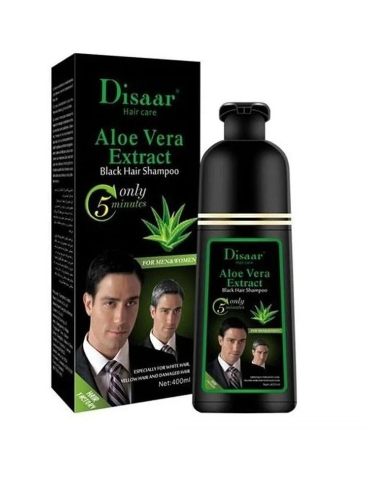 Disaar Aloe Vera Natural Black Hair Dye Shampoo 400 ml 