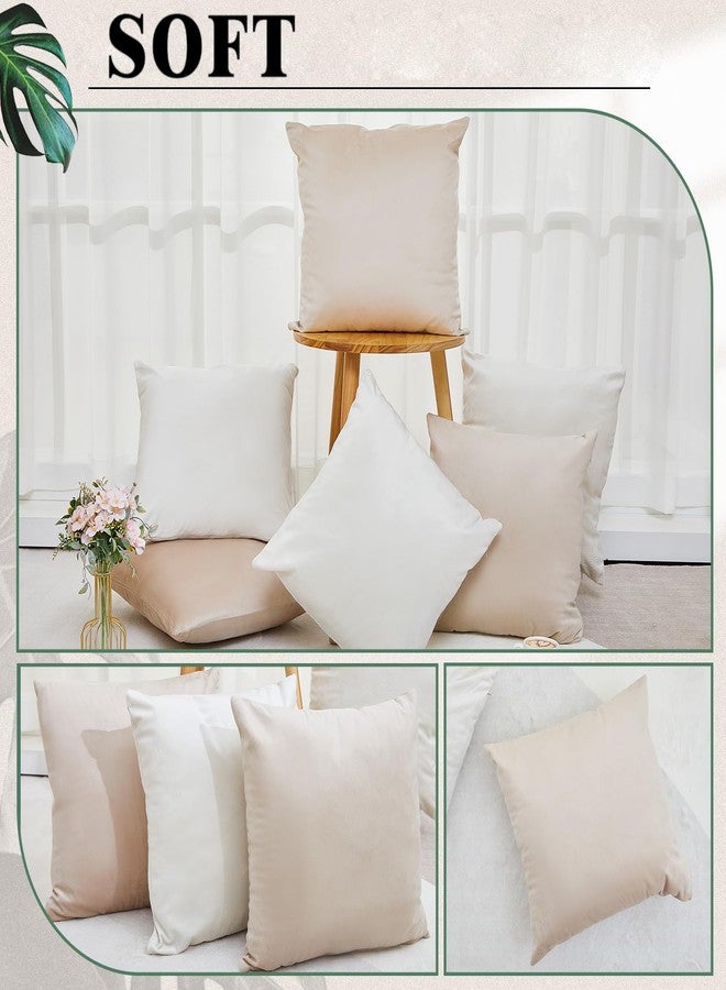 Berlune 6 Pcs Velvet Throw Pillow Covers 18" x 18" Decorative Cushion Cases Soft Pillowcase for Picnic Coquette Party Accessories Bedroom Living Room Decor, No Inserts (Morandi Color) - Image 4