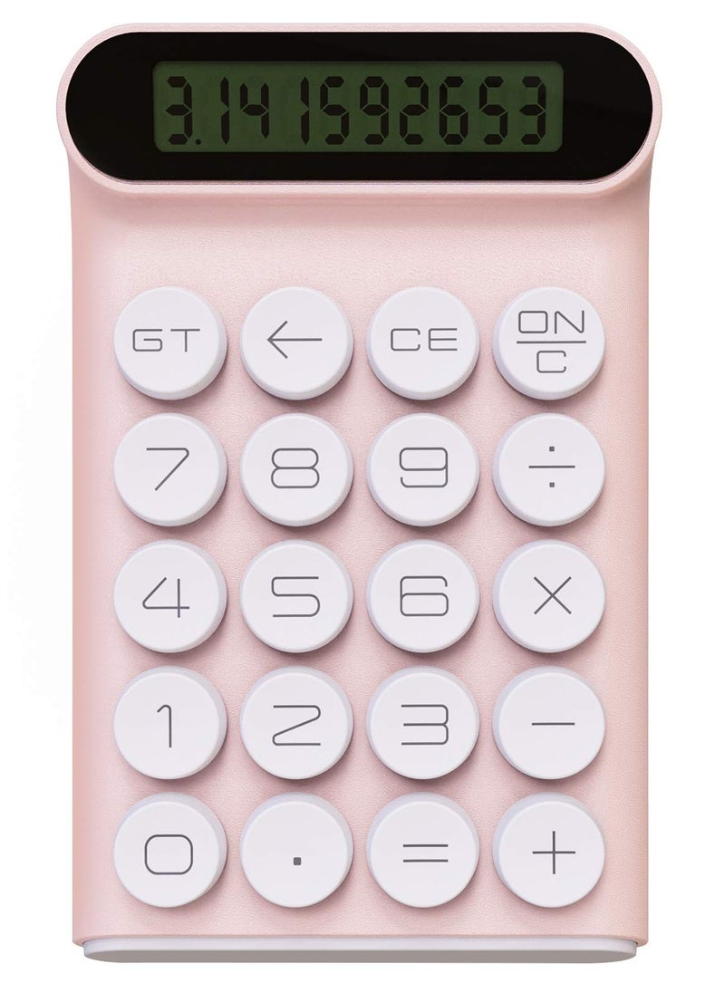 SYOSI Mechanical Switch Calculator, Handheld for Daily and Basic Office,10 Digit Large LCD Display (Pink)  - Image 1