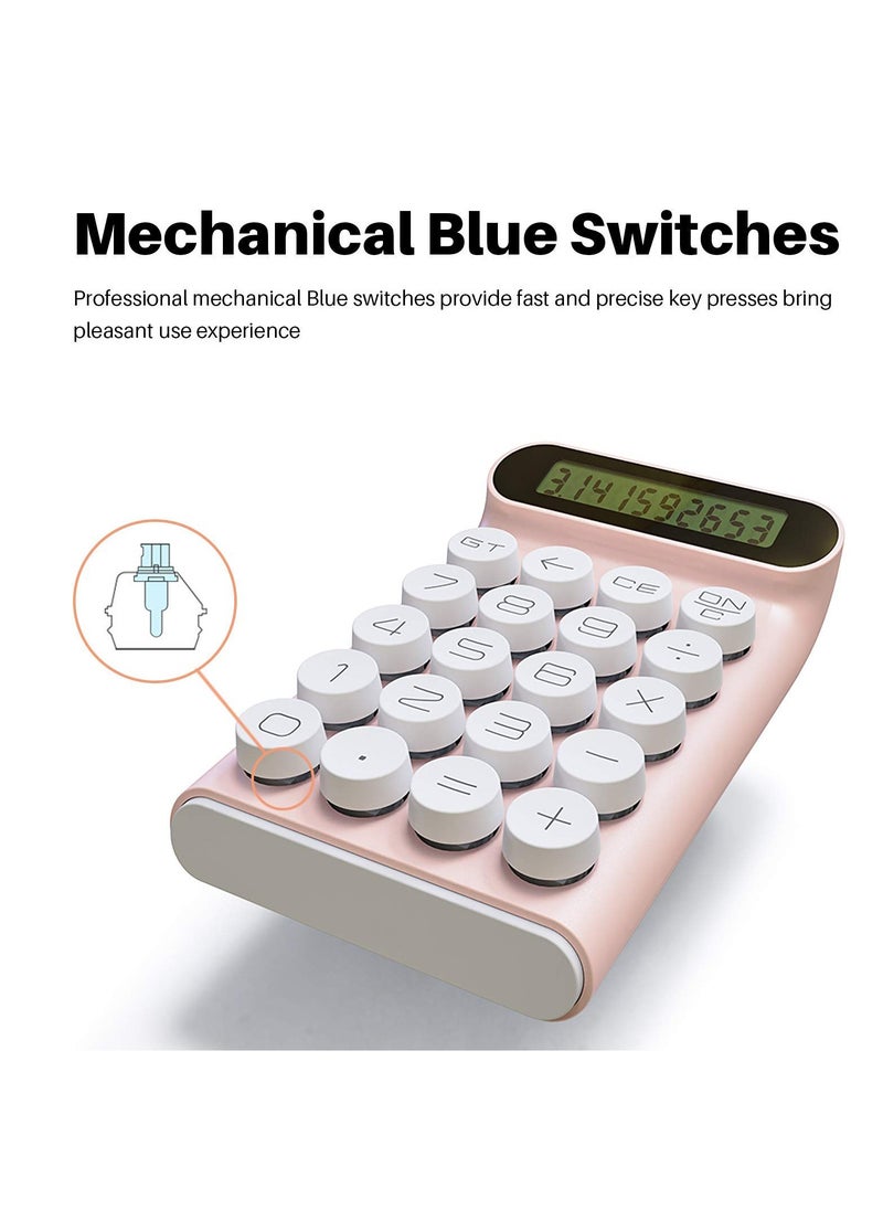 SYOSI - Mechanical Switch Calculator, Handheld for Daily and Basic Office,10 Digit Large LCD Display (Pink) - Image 1