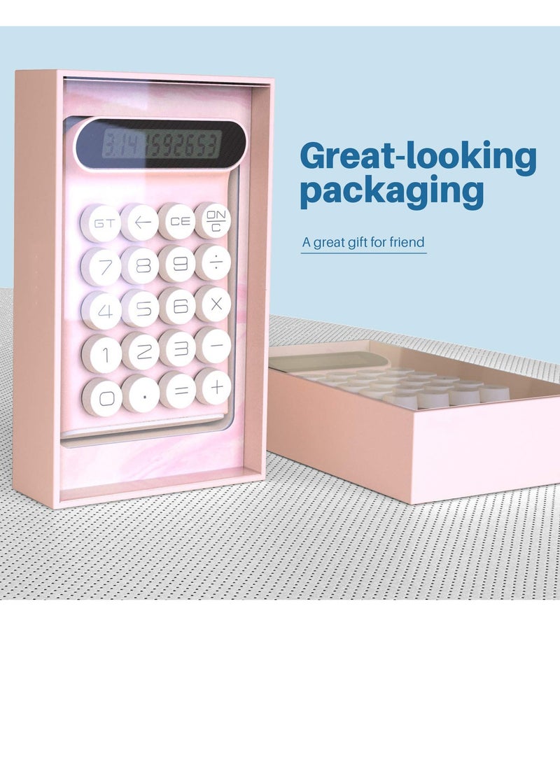SYOSI - Mechanical Switch Calculator, Handheld for Daily and Basic Office,10 Digit Large LCD Display (Pink) - Image 1
