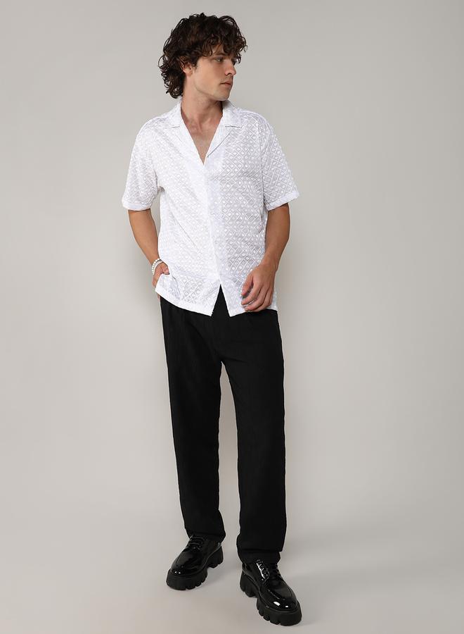 كامبوس سوترا قميص ستايلي بنقش تطريز وأزرار - Image 4