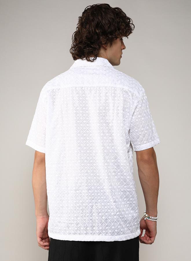 كامبوس سوترا قميص ستايلي بنقش تطريز وأزرار - Image 3