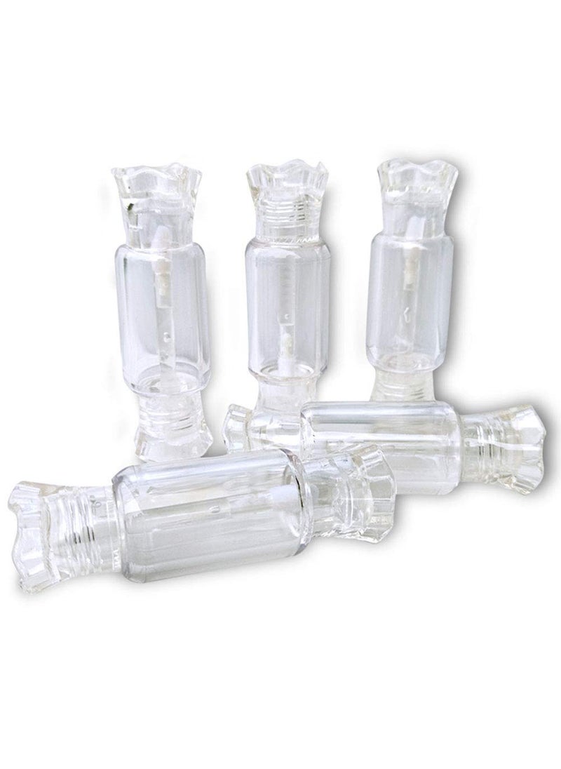 Teensery 6 Pcs Clear Candy Shape Lip Gloss Tubes Empty Refillable Lip Balm Bottles Containers with Lip Brush for DIY Lipstick Samples 