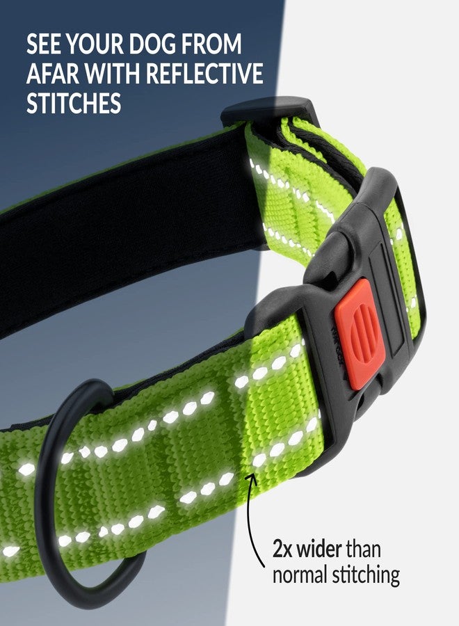 CollarDirect Reflective Dog Collar for a Small, Medium, Large Dog or Puppy with a Quick Release Buckle - Boy and Girl - Nylon Suitable for Swimming (10-13 Inch, Lime Green) - Image 2