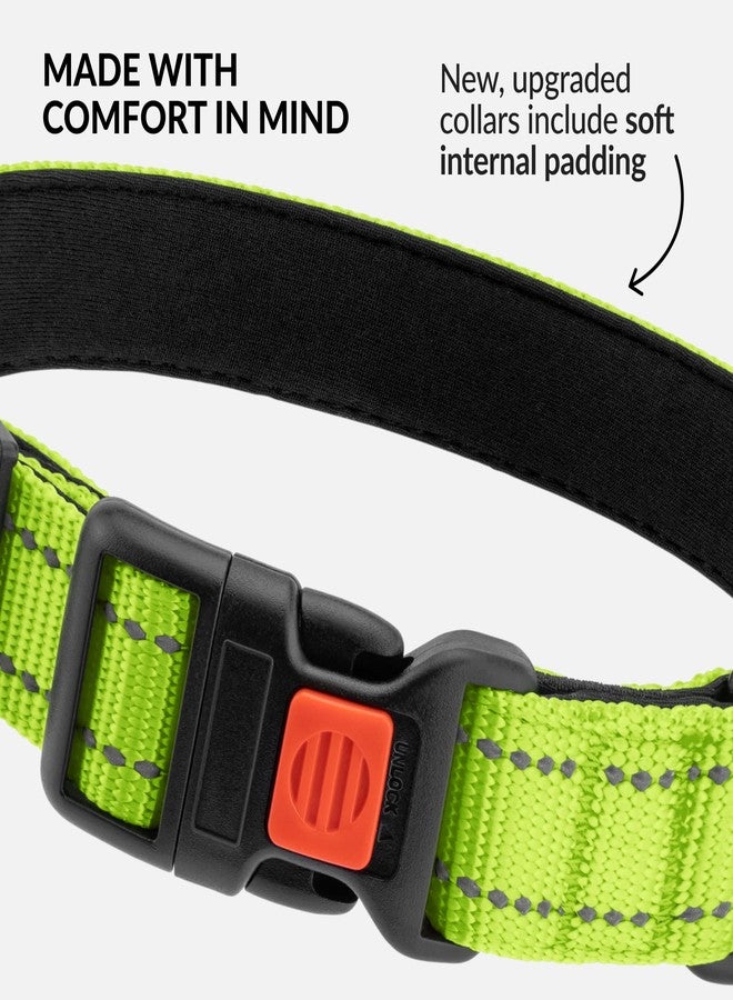 CollarDirect Reflective Dog Collar for a Small, Medium, Large Dog or Puppy with a Quick Release Buckle - Boy and Girl - Nylon Suitable for Swimming (10-13 Inch, Lime Green) - Image 4