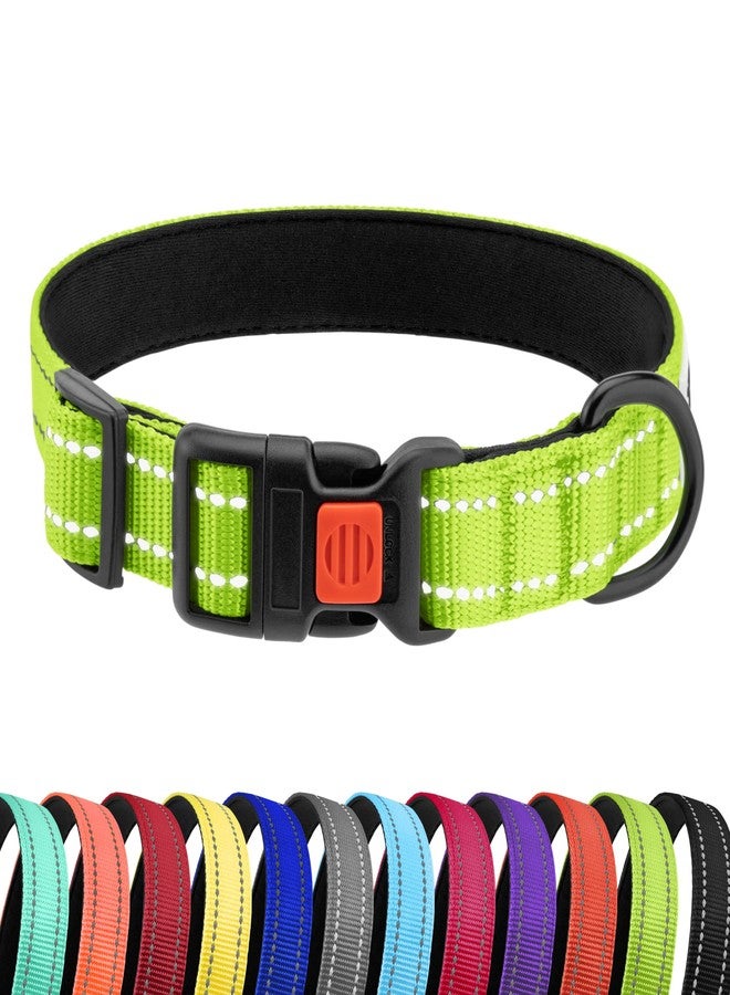 CollarDirect Reflective Dog Collar for a Small, Medium, Large Dog or Puppy with a Quick Release Buckle - Boy and Girl - Nylon Suitable for Swimming (10-13 Inch, Lime Green) - Image 1