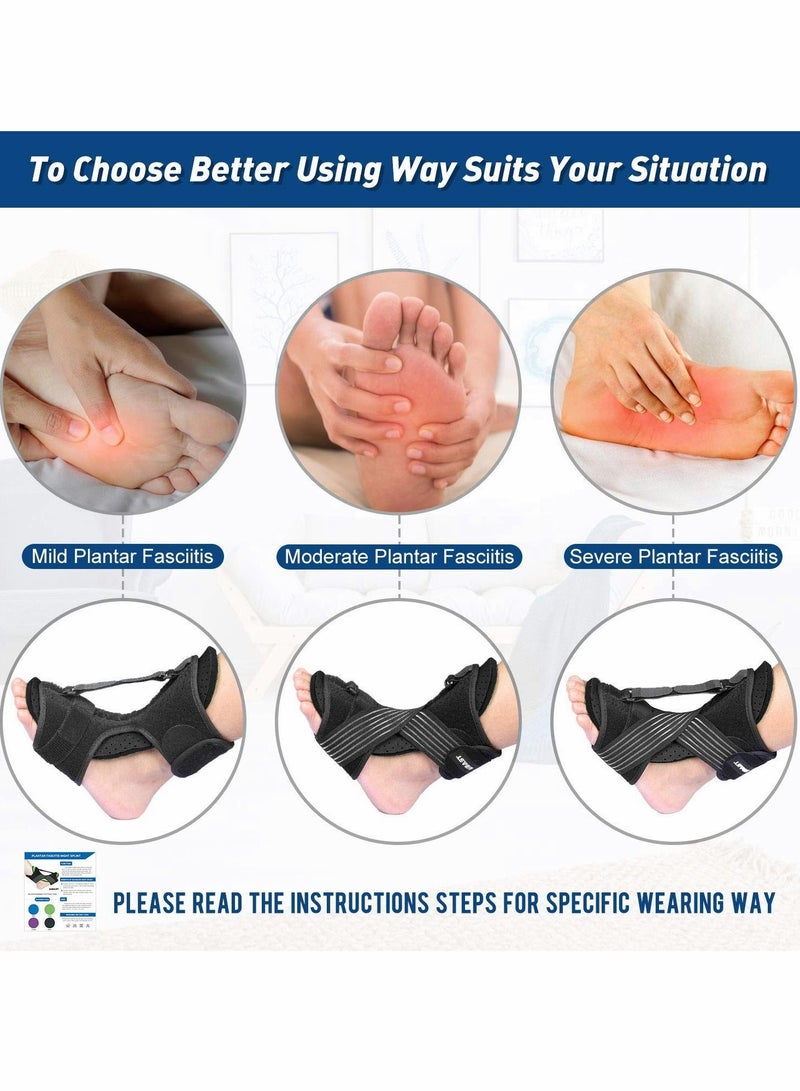 Excefore دعامة كاحل قابلة للتعديل، مجموعة دعامة كاحل لدعم القدم، لعلاج التهاب اللفافة الأخمصية، وألم قوس القدم - Image 5