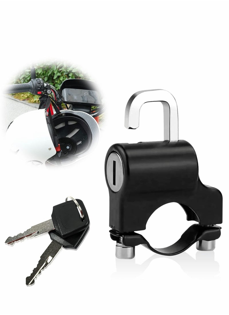 Excefore Motorcycle Helmet Lock Anti-Theft, Security Aluminum Alloy Iron Black Padlock, Handlebar Mount  - Image 1